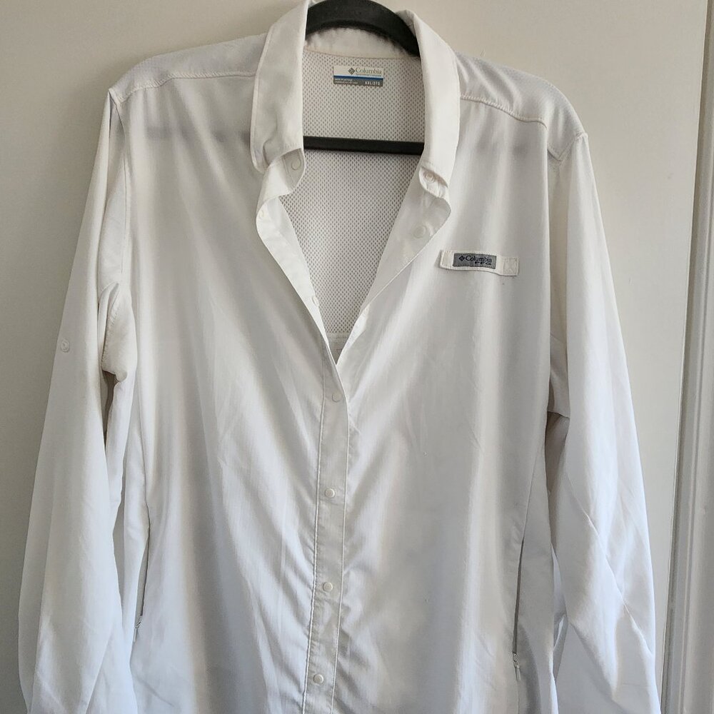 White Columbia Fishing Shirt